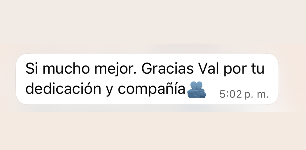 Testimonio de cliente de Valentina Tello