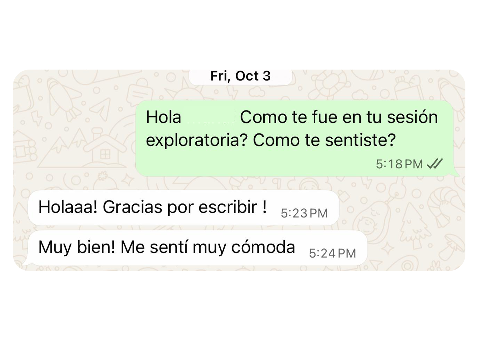 Testimonio real - sesión exploratoria